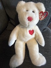 Rare Ty Beanie Buddy Valentine Plush Tag 1999 white valentine's