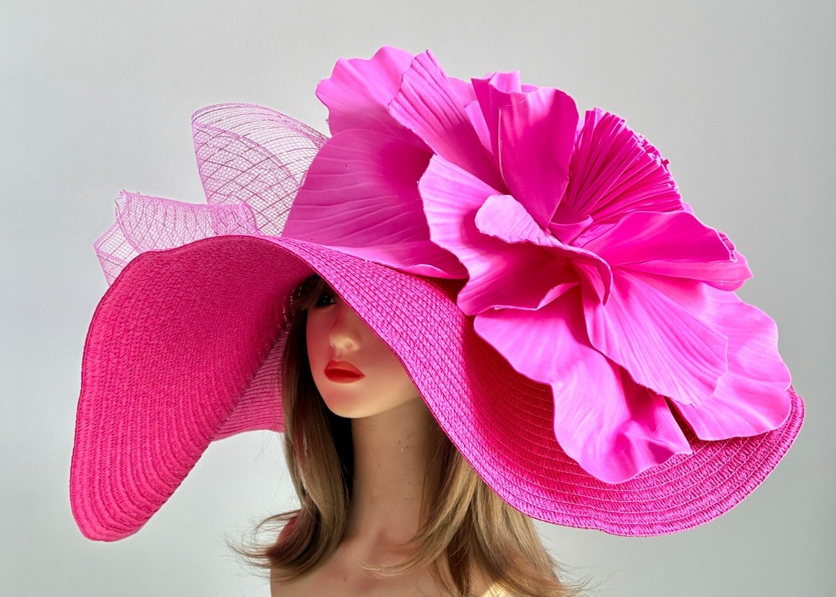 Kentucky Derby Hat Church Tea Party Hat with Wide Brim View 2