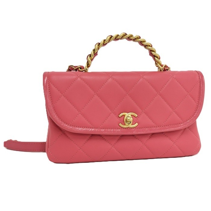 CHANEL Pink Top Handle Chain Shoulder Bag 775169