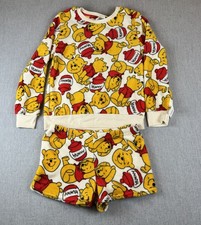 Disney Winnie the Pooh Pajama Set Womens Small Fleece Hunny Print Shorts NWT