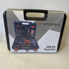 VForma 128 Pc Household Tool Kit Hard Storage Case Sockets Screwdrivers Pliers