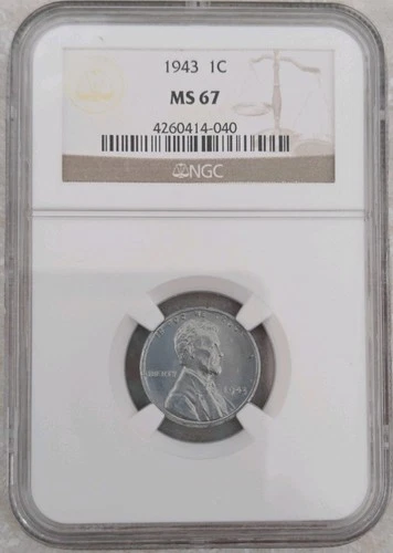1943  Steel Wheat Penny                  Certified MS67 By NGC