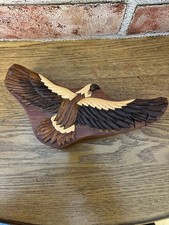 Wood hand carved Eagle Hawk Puzzle Box - Secr...