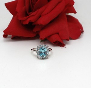 Sterling Silver JTV Sparkling Blue Cocktail Ring Size 10 4.58g CAT RESCUE