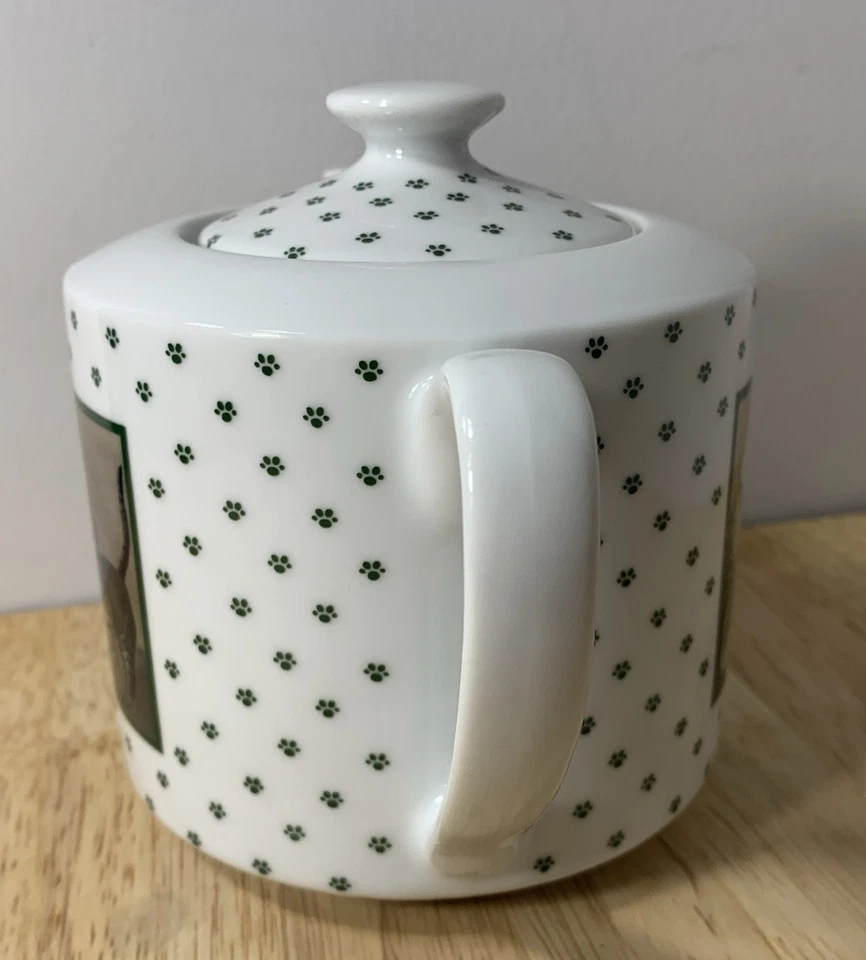 1986 Vintage Lowell Herrero Cat Dog Paw Prints Art Teapot Vandor Made In Japan - Image 2 of 4