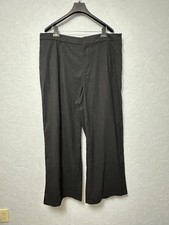Ava Viv Size 20 Black Partial Elastic Waist Wide Leg Trousers C33