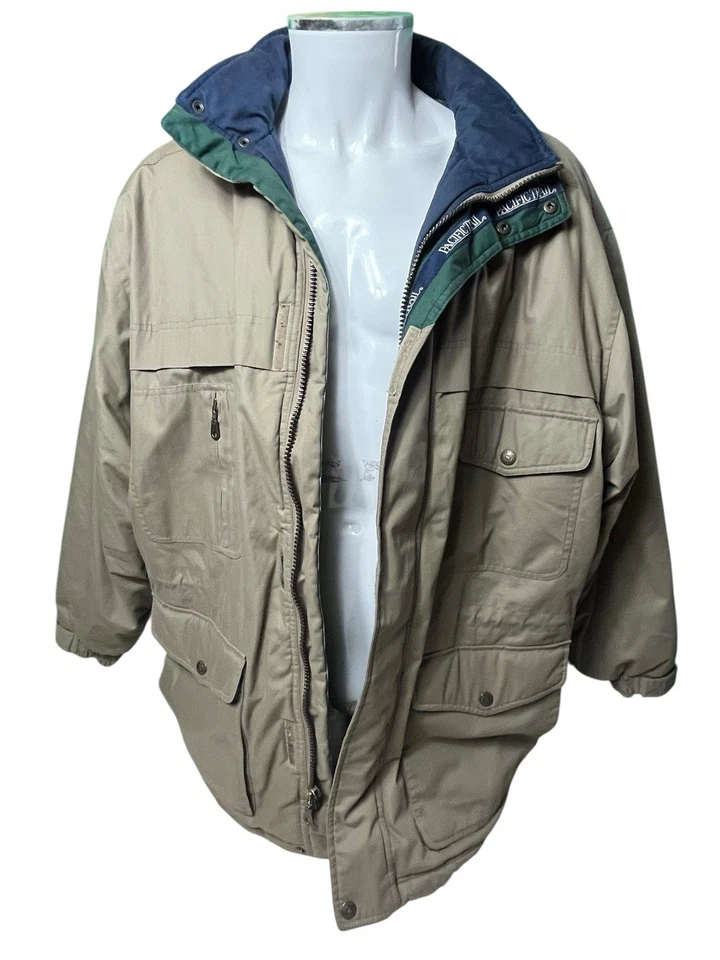 Vintage PACIFIC TRAIL XL Men's Outdoor Field Jacket Coat Lined Tan Brown Pockets - Image 3 of 4