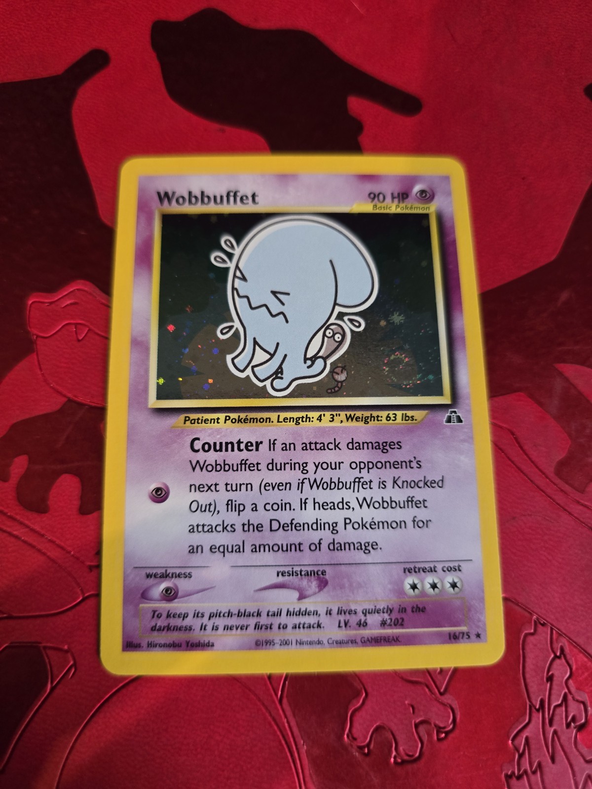 NM- Wobbuffet Holo 16/75 Neo Discovery Pokemon Card