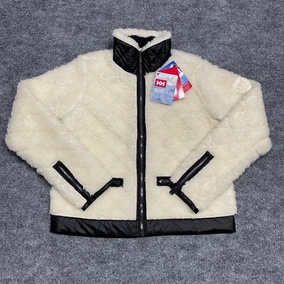 Helly Hansen Jacket Womens XL Snow White Diamond Pile  Quilted Fleece NEW $350