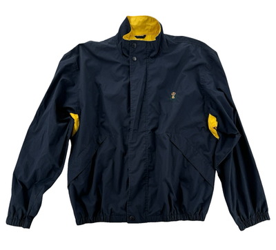 Vintage Chaps Ralph Lauren Jacket Mens XL Blue Yellow Windbreaker