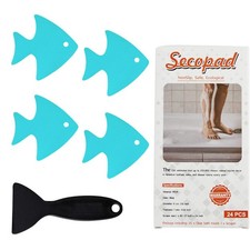 Fish Non Slip Bathtub Stickers for Shower Floor, 24PCS, Blue