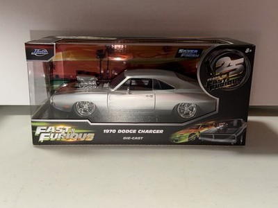 Jada 1/24  Fast & Furious Dom's 1970 Dodge Charger SILVER FINISH  Diecast MODEL 
