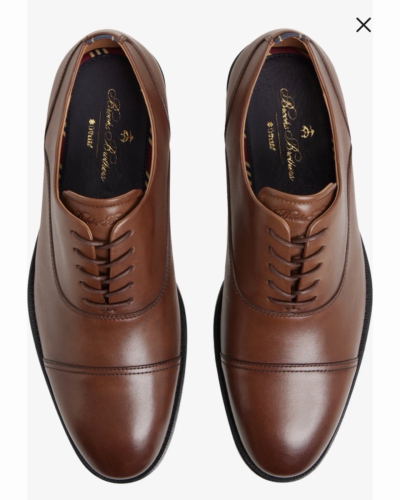 Brooks Brothers Men Dress Shoes Cassel Cap Toe Oxford Brown Leather Sz11