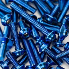 1UP710133-BLUE 1UP Racing Pro Duty Titanium Upper Screw Set MSB1 Blue