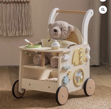 Robud Wooden Baby Walker with Wheels Baby Activity Center Toy