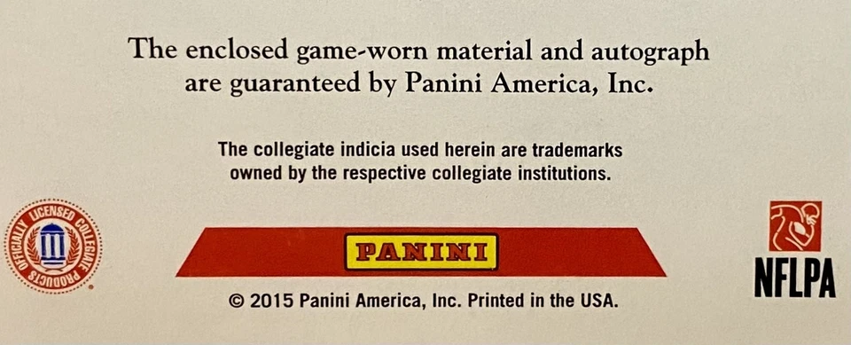 One of One Ameer Abdullah RPA 2015 National Treasures GAME WORN Patch Auto 1/1 - Image 4 of 4