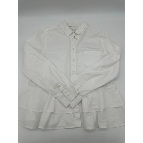 Camisa de calle Kate Spade Broome para mujer con botones talla L bolsillo acento blanca - Imagen 2 de 8