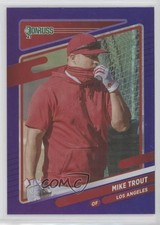 2021 Donruss Variation Holo Purple Mike Trout (Standing by Batting Cage) 02v3