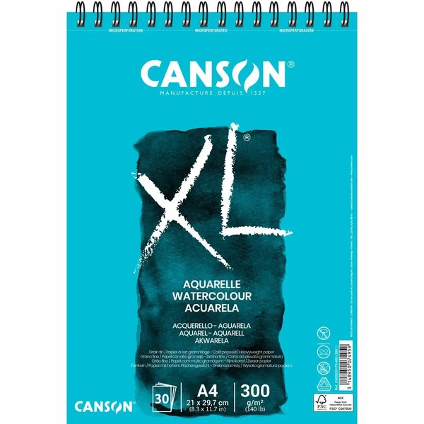 Canson Skizzenblock Und Studienblock XL Aquarelle DIN A4 Papier 30 Blatt 300G/Qm-image