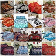 Indian Handmade Mandala Hippie Bohemian Duvet Doona Comforter Cover Bedding Set