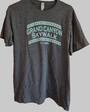 M&o Gold Brand L Gray Short Sleeve T-shirt With Grand Canyon Skywalk Graphic