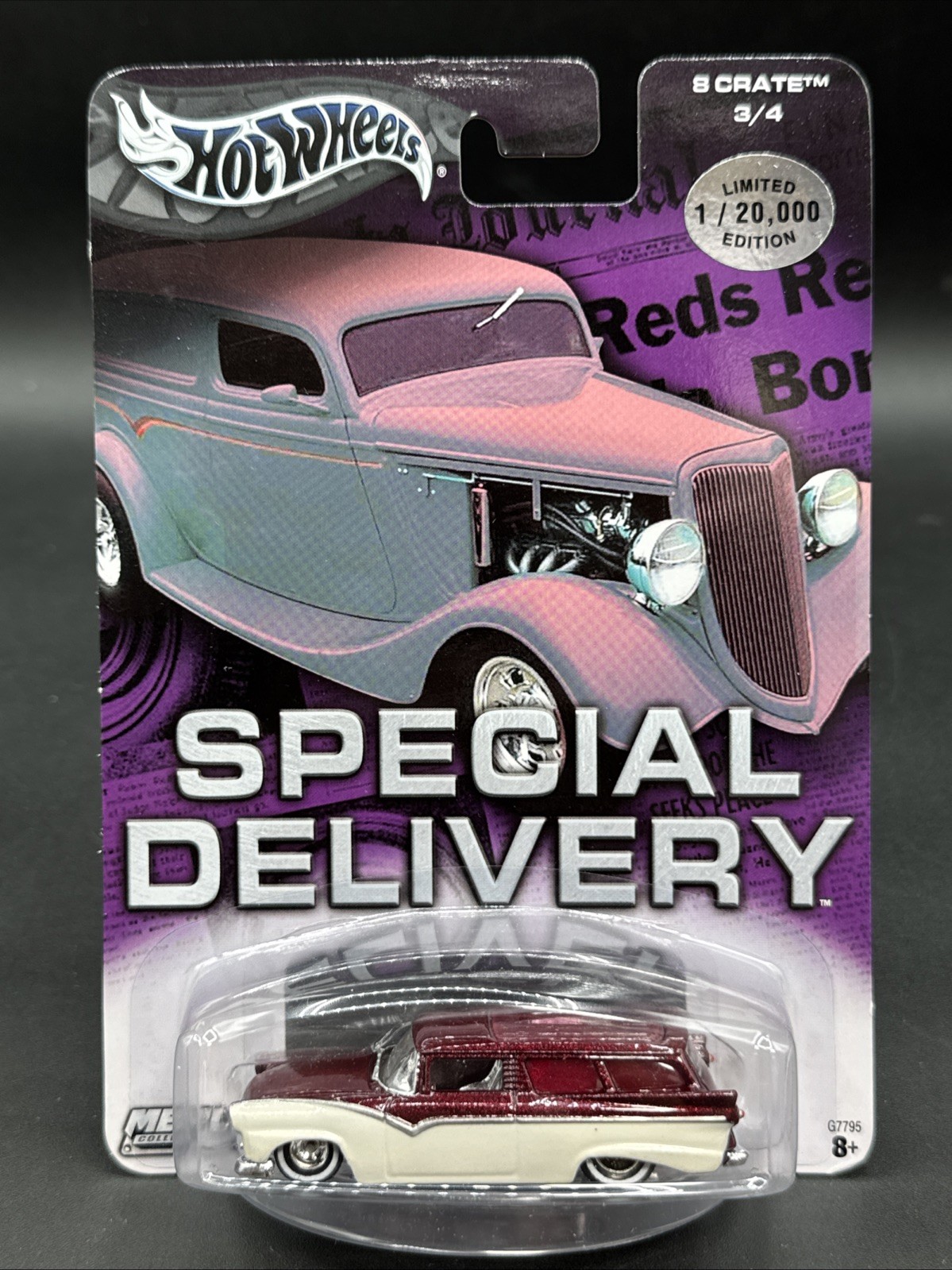 2003 Hot Wheels Special Delivery 8 CRATE red cream Real Riders RRs