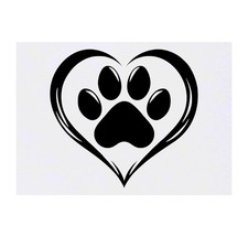 'Paw Print Heart' Temporary Tattoos / Transfers TO00074643 