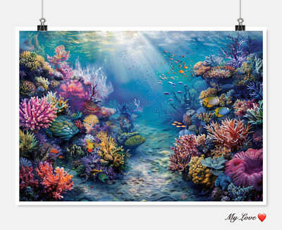The Coral Reef 1 - DIY Chart Counted Cross Stitch Patterns Needlework DMC Color