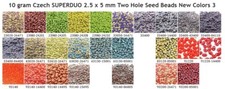 CLEARANCE 10 g or 24 g Czech SUPERDUO 2.5x5 mm Two Hole Seed Beads New Colors 3