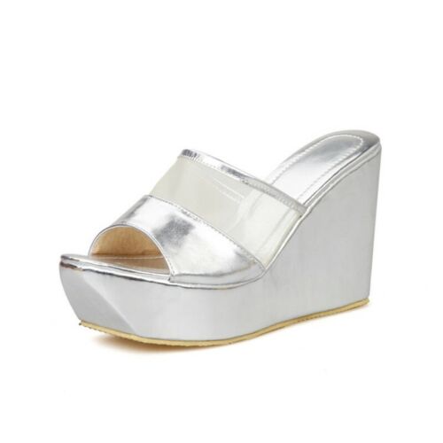 Damen-Sandalen Keilabsatz Netz atmungsaktiv Slipper Freizeit offene Zehenpartie Slipper - Bild 2 von 27