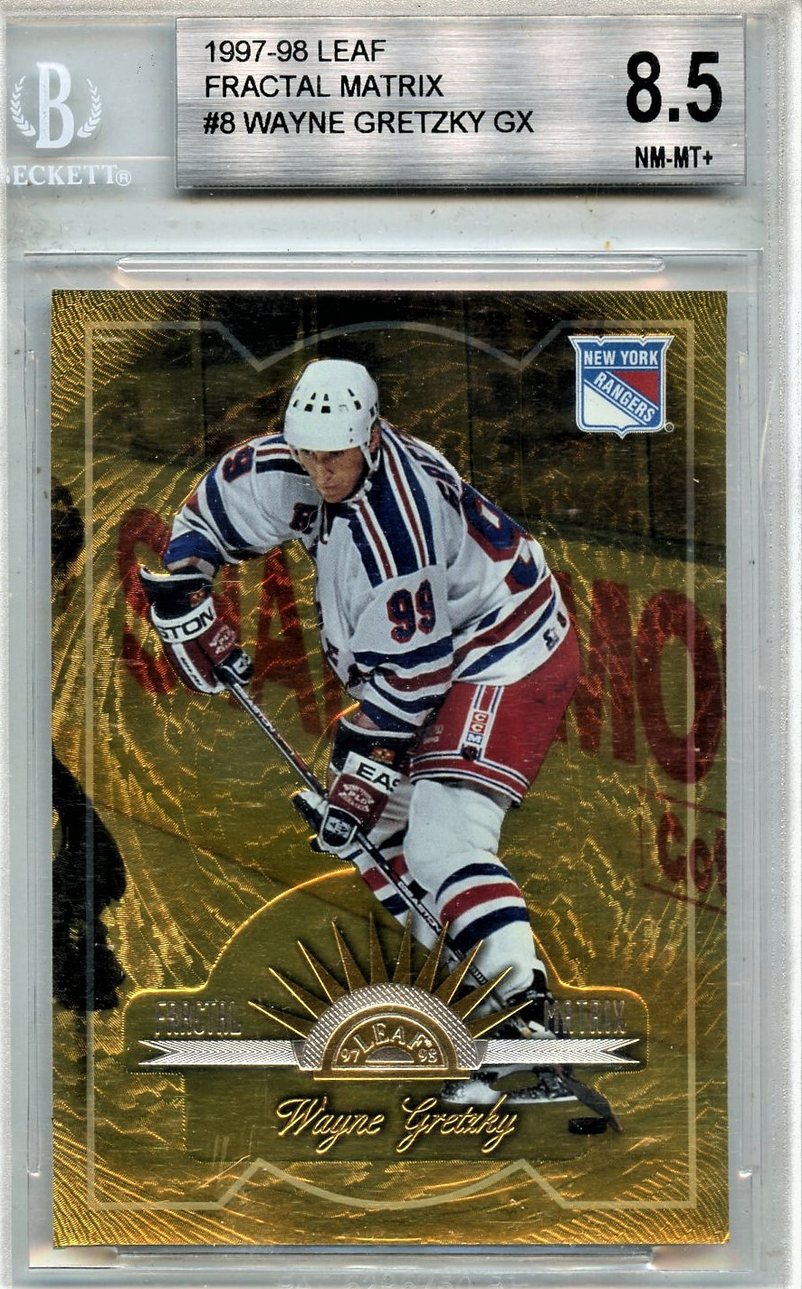 Wayne Gretzky GX - 1997 98 Leaf - (Fractal Matrix ) - BGS 8.5 - Card 8