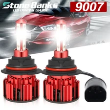 4-Sides 9007 HB5 LED Headlight Bulbs Kit High Low Beam 6500K Bright White Light
