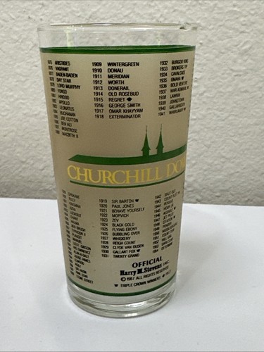 Tazza di vetro vintage Kentucky Derby 1987 da collezione Churchill Downs - Foto 4 di 13