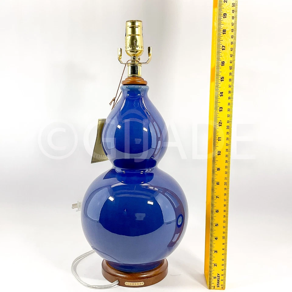 Ralph Lauren 26" Lámpara de Mesa Grande Porcelana Azul Grande Con Pantalla Nueva Foto 4 de 4