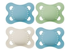 MAM Baby Pacifiers 0-6 Months 4 Pack BPS Free Silicone Nipple - New Sealed