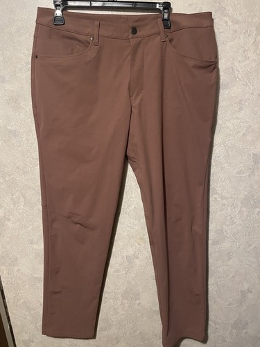 Men's Lululemon Classic ABC 5 Pocket Pants Warpstreme Brown Chinos LM5ADES 34