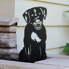 Wirehaired Pointing Griffon Black Metal Dog Silhouette