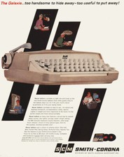 1960 Smith Corona Typewriter: Galaxie Too Handsome To Put Vintage Print Ad