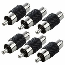 6 Pcs Straight AV RCA Male to Male Connectors Couplers Adapters