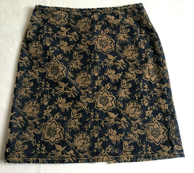 Bill Blass Petite Jeans Skirt 10P Floral Pattern RN# 83910 100