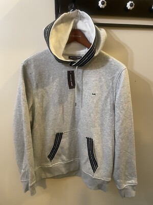 MICHAEL KORS MENS HOODED SWEATER HEATHER GREY