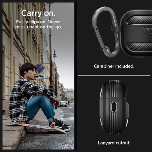 For Apple AirPods Pro 2 Case SPIGEN Rugged Armor Ultra Slim Fit Soft TPU Cover - Picture 6 of 22