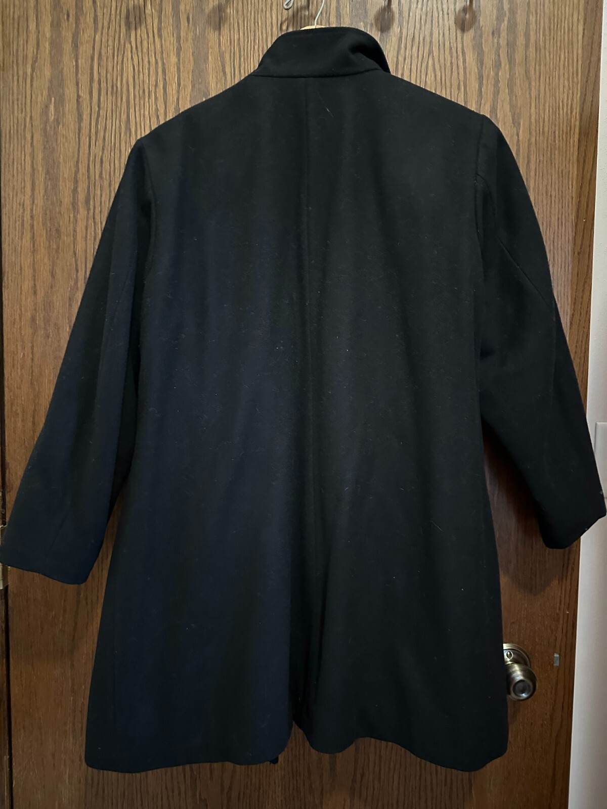 Black Women's Insulated Wool Coat Lands End Petite Size 16 WP eBay