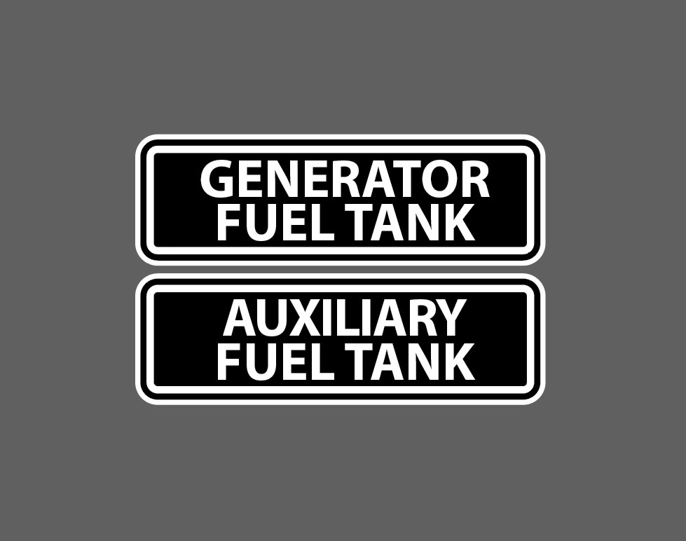 Auxiliary Fuel Tank Vinyl Graphics Decal Sticker Red Or Blac