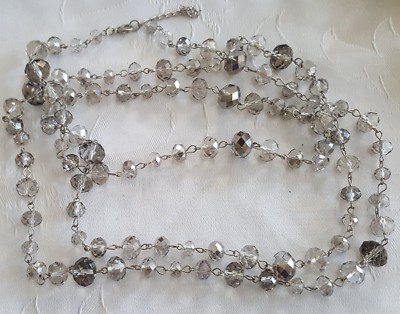 Vintage smokey topaz faceted crystal bead long 58 in  display picture 1