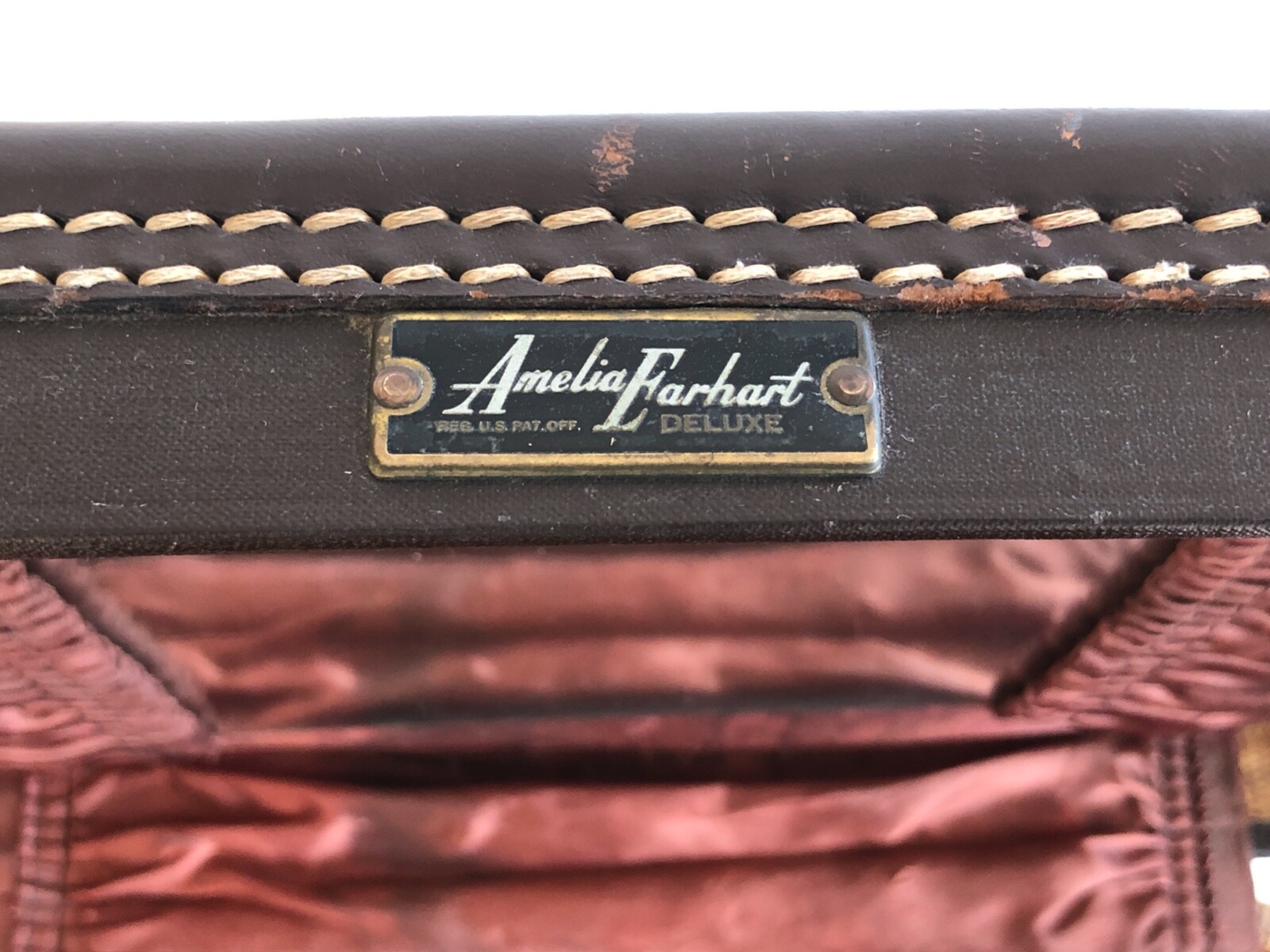 Vintage Amelia Earhart Tweed Train Case Luggage Suitcase 1940's 1950's