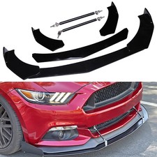 Front Bumper Lip Splitter Spoiler +Balck Strut Rods For Ford Mustang GT350 GT500