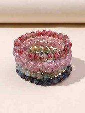 5pcs/set Minimalist Beaded Bracelet Statement Bracelet Stackable Stretch