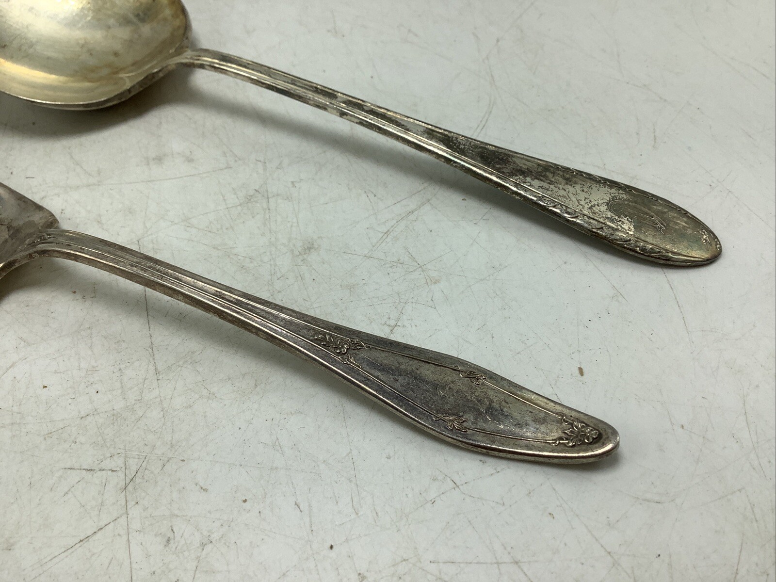 VTG Holmes & Edwards Plated Silver Serving Spoon Fork Set of 3