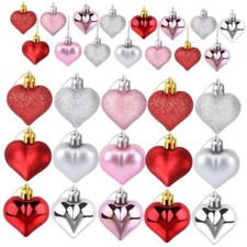 36Pcs Valentine's Day Heart Shaped Ornaments Romantic Valentines Heart